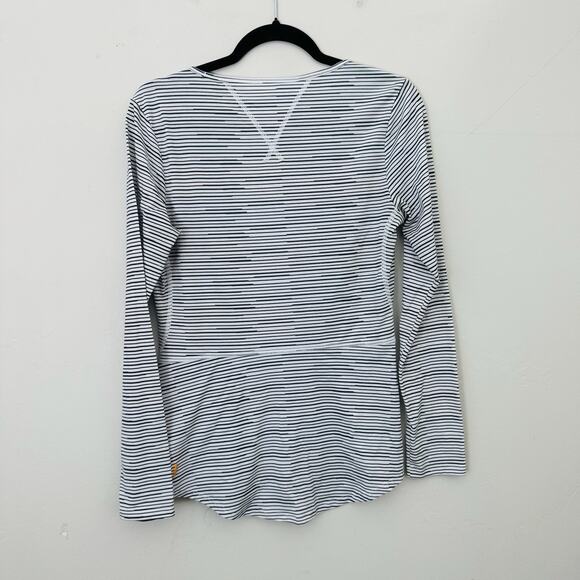 Lucy Black And White Striped Scoop Neck Long Sleeve Tee Women’s Size M - Picture 6 of 7